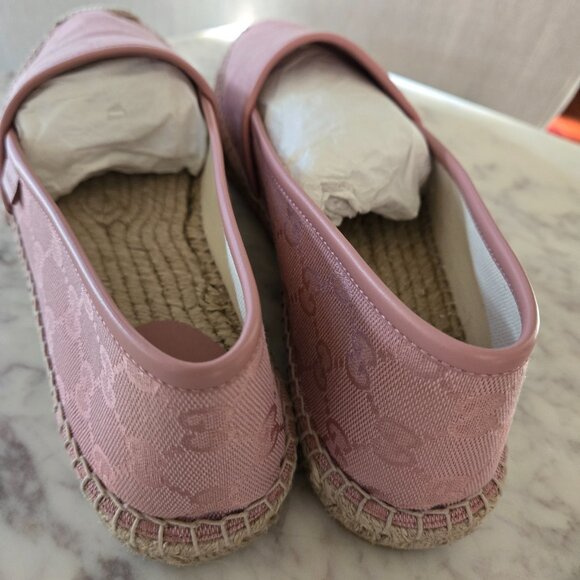 Gucci GG Canvas and Leather Pink Espadrilles Size 41 - Picture 10 of 14